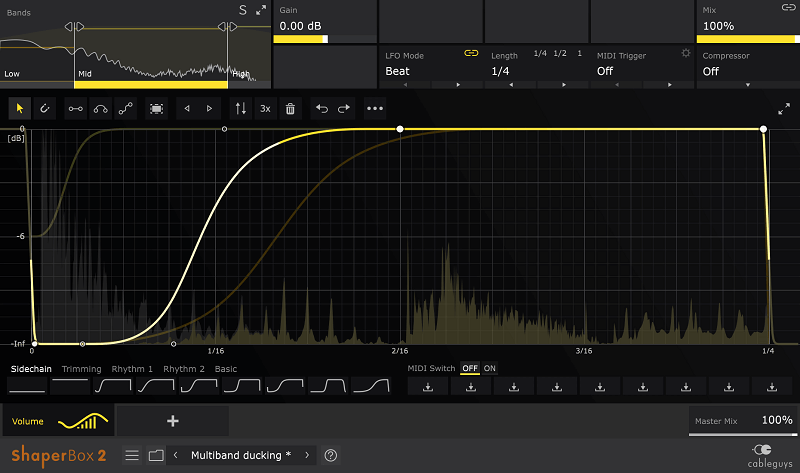 kickstart plugin triggered by midi