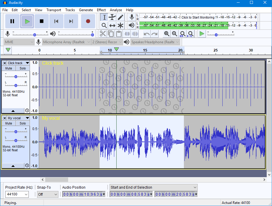 audacity interface