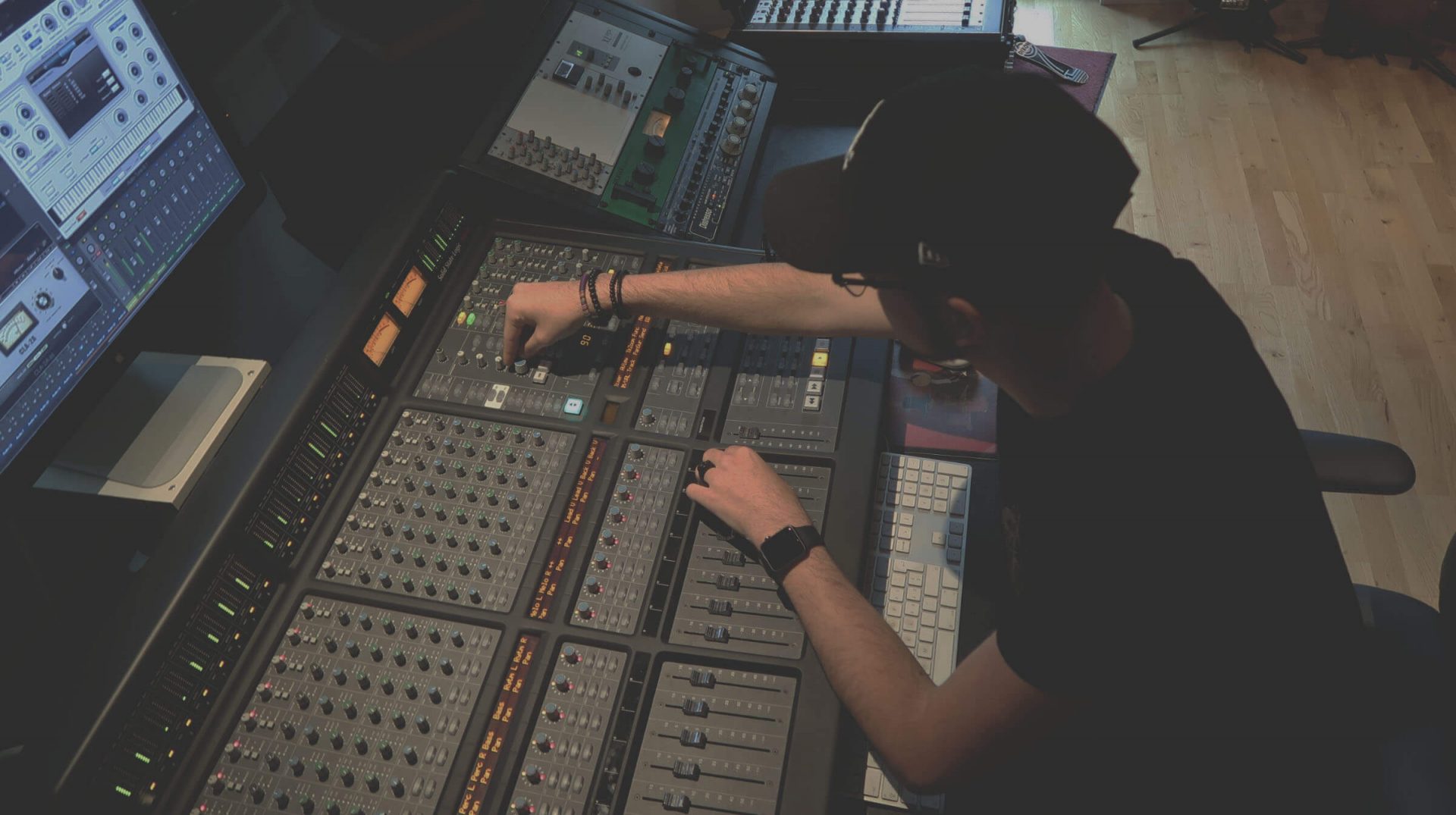 audio engineer in studio