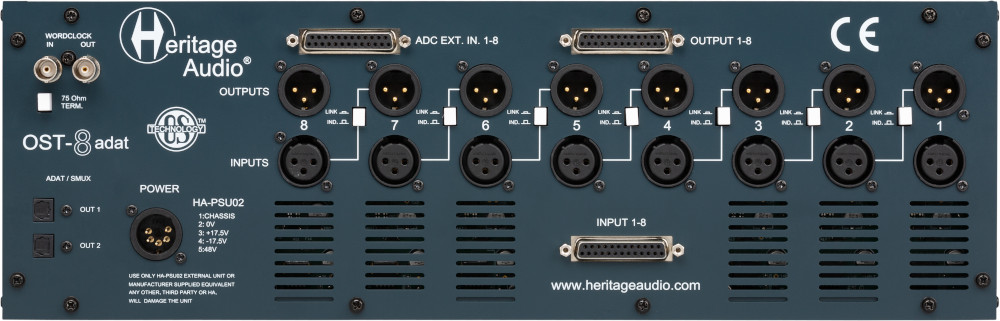 Heritage Audio OST-8 ADAT Rear Panel