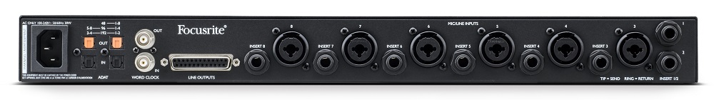 Focusrite Clarett+ OctoPre Rear Panel