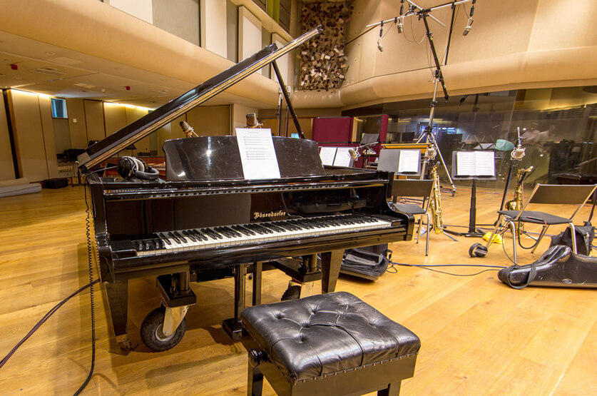 Piano in Recording Studio