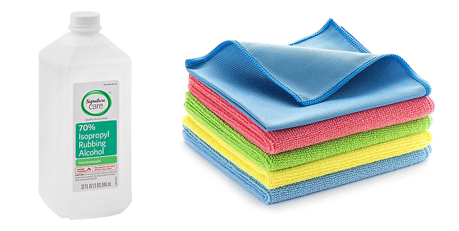 Microfiber Cloth and Isopropyl Alcohol